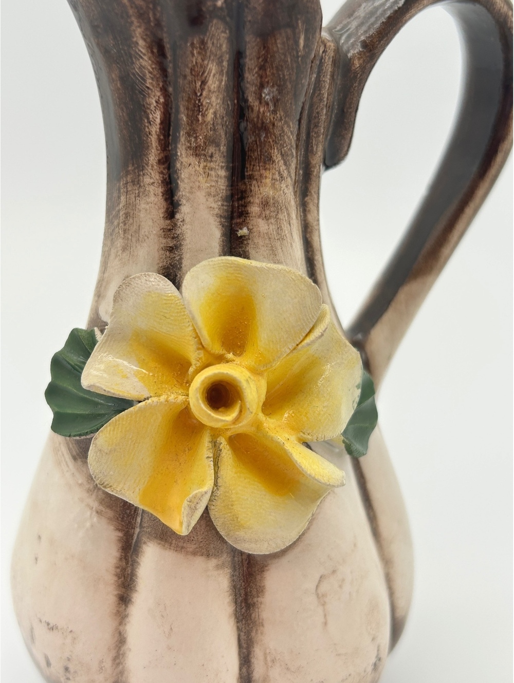 Mini Capodimonte Rustic Pitcher Yellow Flower - Picture 7 of 9